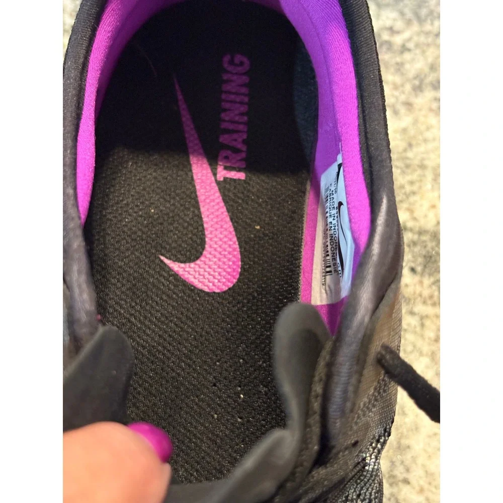 Nike Free TR 6 Womens Training Shoes Black Silver Purple 849805-002 Size 9
